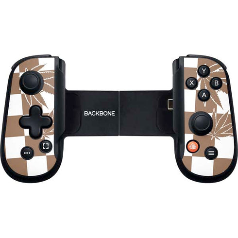 Marijuana Brown Checkered Backbone One for iPhone Game Controller Skin