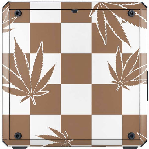 Marijuana Brown Checkered Cooler Master MasterBox Q300L Mini Tower Skin