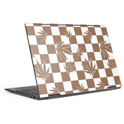 Marijuana Brown Checkered HP Envy Skin