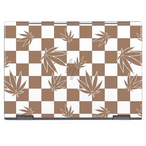 Marijuana Brown Checkered HP Envy Skin