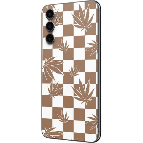Marijuana Brown Checkered Galaxy A14 5G Skin