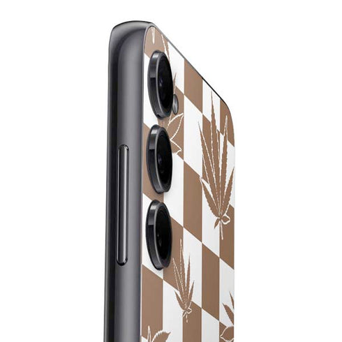 Marijuana Brown Checkered Galaxy A14 5G Skin