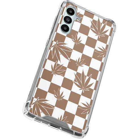 Marijuana Brown Checkered Galaxy A15 5G Clear Case