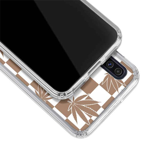 Marijuana Brown Checkered Galaxy A50 Clear Case