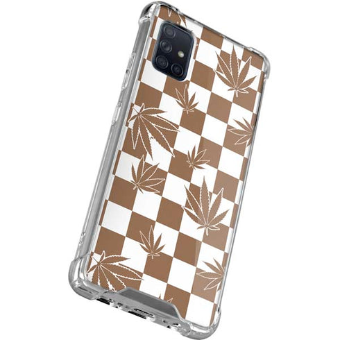 Marijuana Brown Checkered Galaxy A51 5G Clear Case