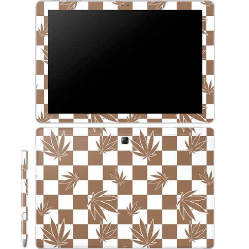 Marijuana Brown Checkered Galaxy Book 12in Skin