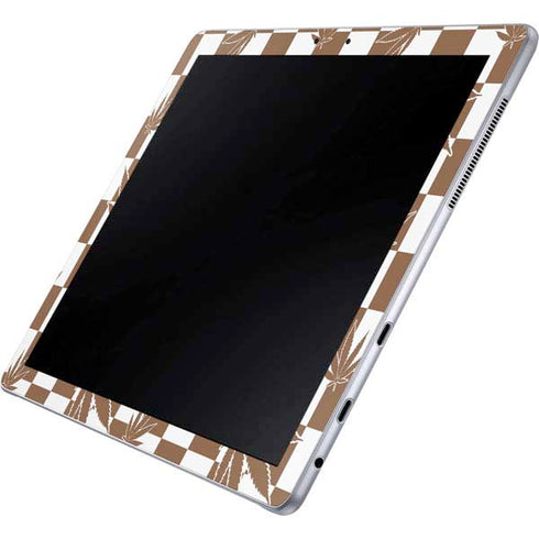 Marijuana Brown Checkered Galaxy Book 12in Skin