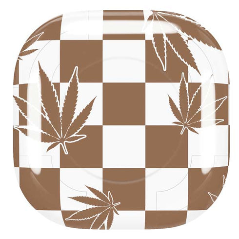 Marijuana Brown Checkered Galaxy Buds Pro Skin