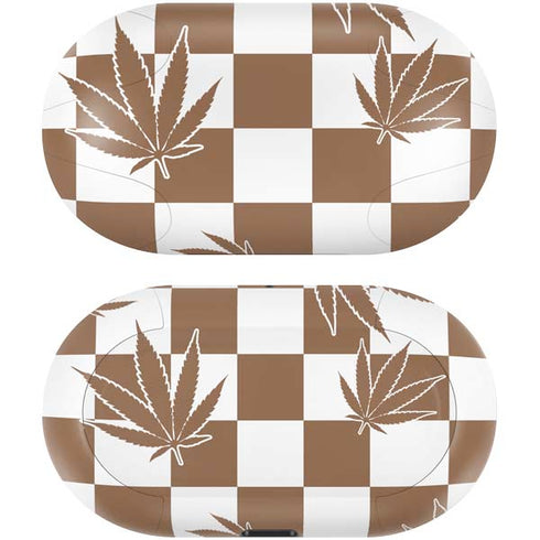 Marijuana Brown Checkered Galaxy Buds Skin