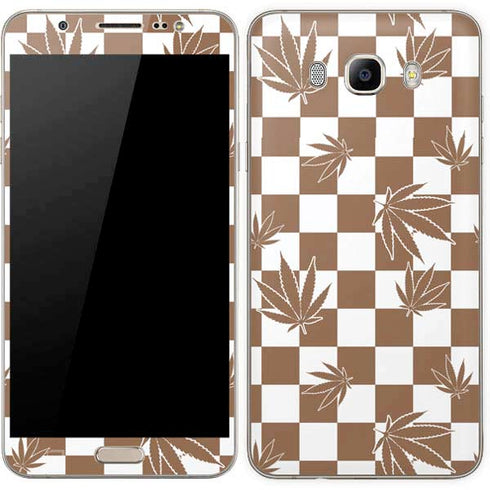 Marijuana Brown Checkered Galaxy J7 Skin