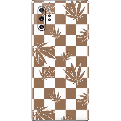 Marijuana Brown Checkered Galaxy Note 10 Plus Skin