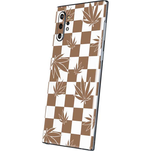 Marijuana Brown Checkered Galaxy Note 10 Plus Skin