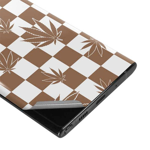 Marijuana Brown Checkered Galaxy Note 10 Plus Skin
