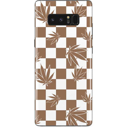 Marijuana Brown Checkered Galaxy Note 8 Skin