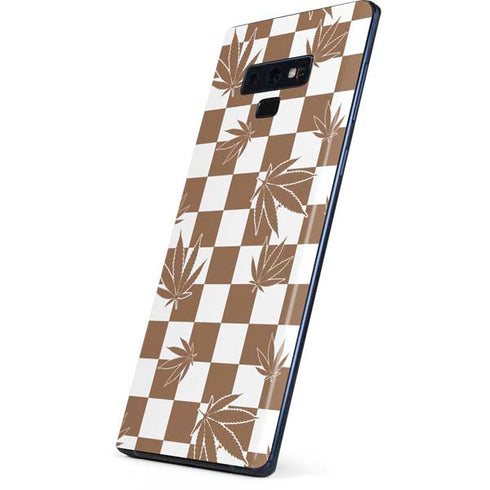 Marijuana Brown Checkered Galaxy Note 9 Skin