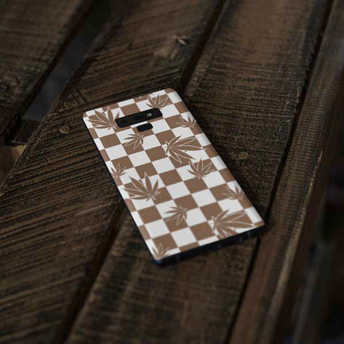 Marijuana Brown Checkered Galaxy Note 9 Skin