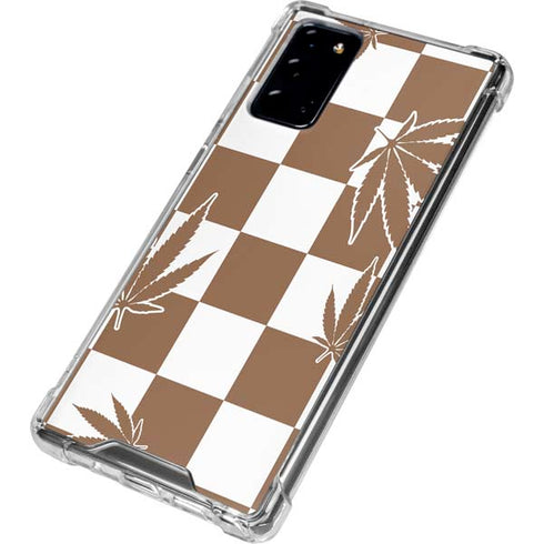 Marijuana Brown Checkered Galaxy Note20 5G Clear Case