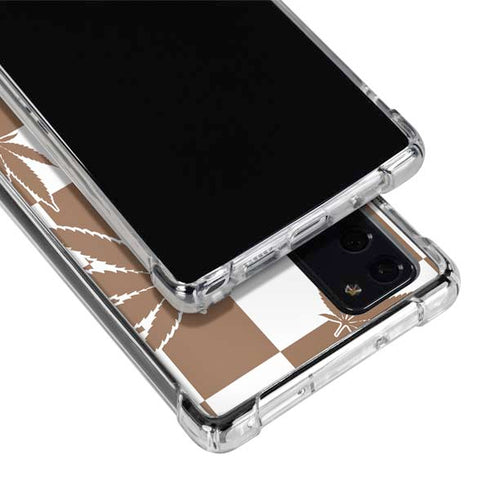 Marijuana Brown Checkered Galaxy Note20 5G Clear Case