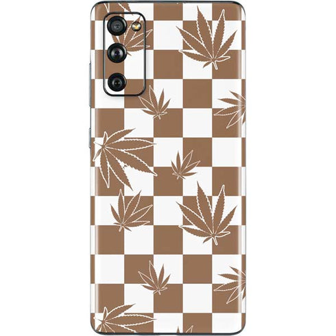 Marijuana Brown Checkered Galaxy S20 Fan Edition Skin