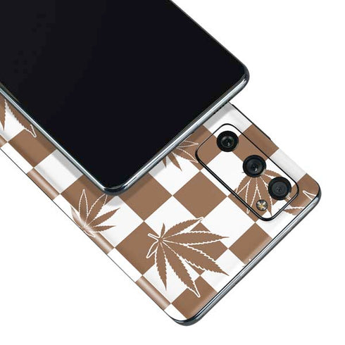 Marijuana Brown Checkered Galaxy S20 Fan Edition Skin