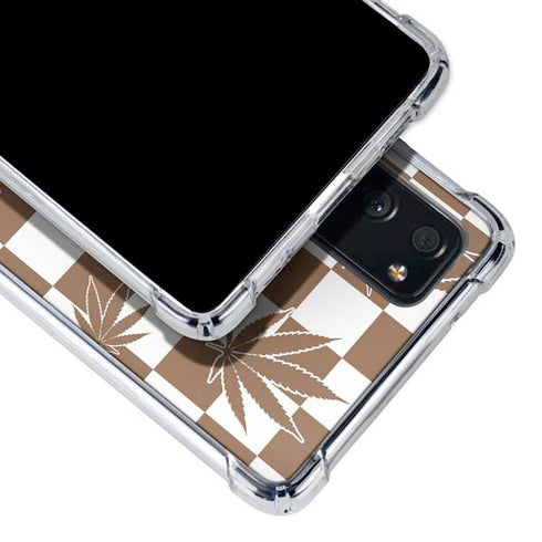 Marijuana Brown Checkered Galaxy S20 FE Clear Case