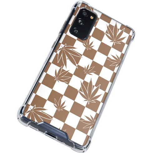 Marijuana Brown Checkered Galaxy S20 FE Clear Case
