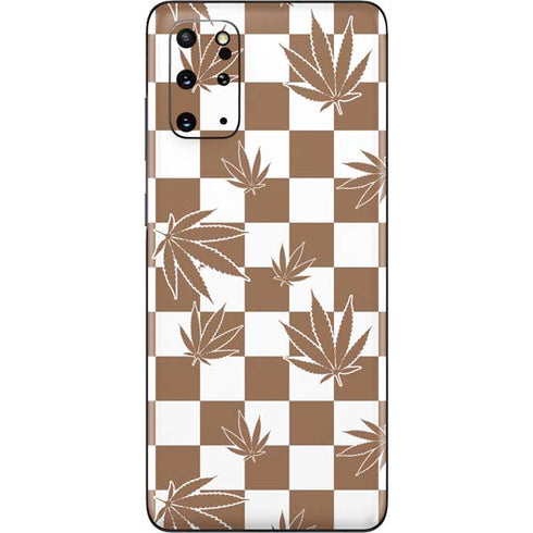 Marijuana Brown Checkered Galaxy S20 Plus Skin