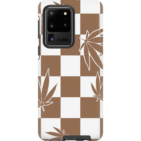 Marijuana Brown Checkered Galaxy S20 Ultra 5G Pro Case