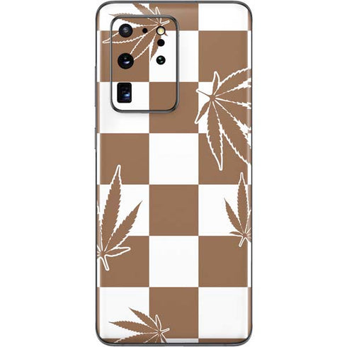 Marijuana Brown Checkered Galaxy S20 Ultra 5G Skin
