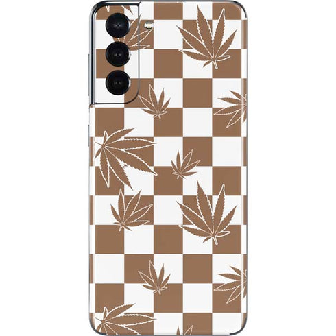 Marijuana Brown Checkered Galaxy S21 5G Skin