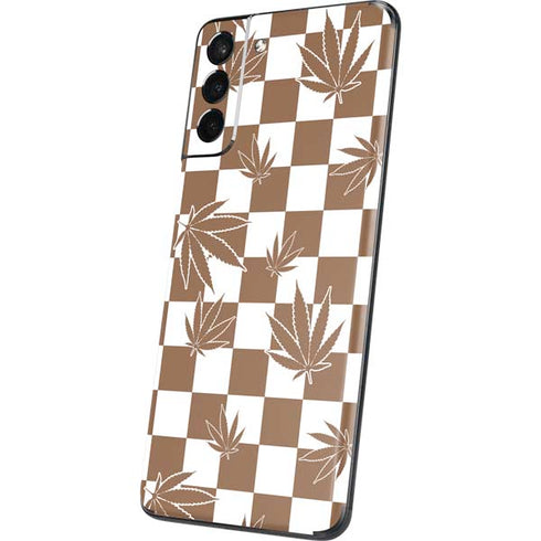 Marijuana Brown Checkered Galaxy S21 5G Skin