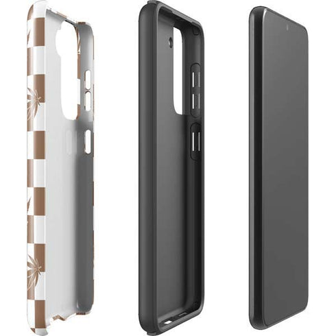 Marijuana Brown Checkered Galaxy S21 FE Pro Case