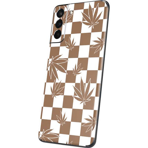 Marijuana Brown Checkered Galaxy S21 Plus 5G Skin