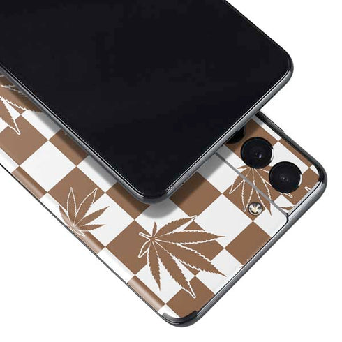 Marijuana Brown Checkered Galaxy S21 Plus 5G Skin