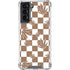 Marijuana Brown Checkered Galaxy S22 Clear Case