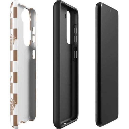 Marijuana Brown Checkered Galaxy S22 Plus Pro Case