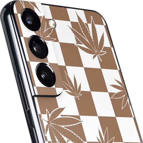 Marijuana Brown Checkered Galaxy S22 Plus Skin