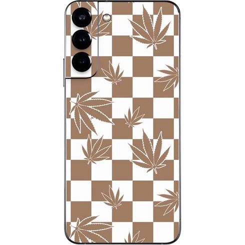 Marijuana Brown Checkered Galaxy S22 Plus Skin