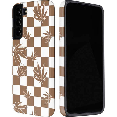 Marijuana Brown Checkered Galaxy S22 Pro Case