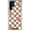 Marijuana Brown Checkered Galaxy S22 Ultra Clear Case