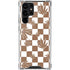 Marijuana Brown Checkered Galaxy S22 Ultra Clear Case