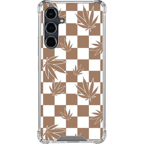 Marijuana Brown Checkered Galaxy S23 FE Clear Case