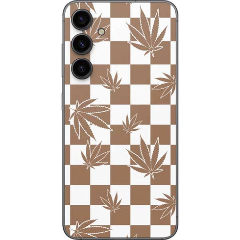 Marijuana Brown Checkered Galaxy S23 FE Skin