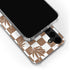Marijuana Brown Checkered Galaxy S24 Plus Clear Case