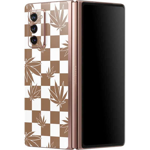 Marijuana Brown Checkered Galaxy Z Fold2 5G Skin