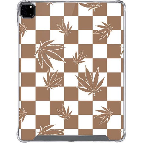Marijuana Brown Checkered iPad Pro 12.9in (2020) Clear Case