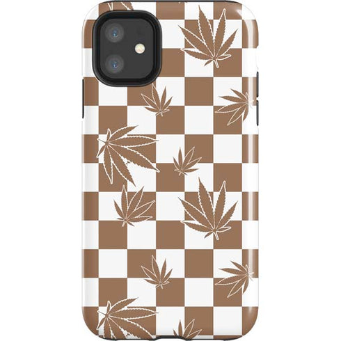 Marijuana Brown Checkered iPhone 11 Impact Case