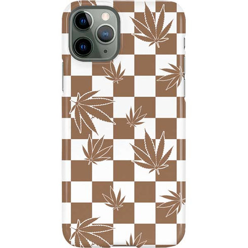 Marijuana Brown Checkered iPhone 11 Pro Lite Case