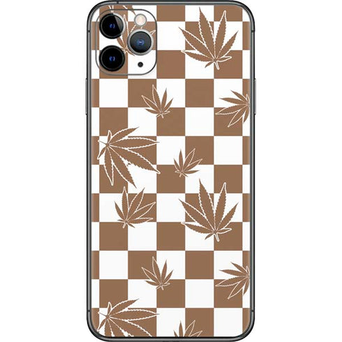Marijuana Brown Checkered iPhone 11 Pro Max Skin