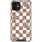 Marijuana Brown Checkered iPhone 12 Clear Case